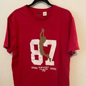 BNWOT LEVI’S 49ER LEGEND DWIGHT CLARK RED T-SHIRT SIZE XL